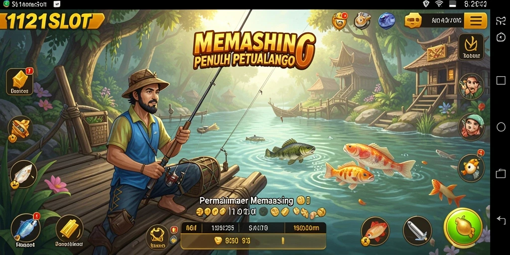 Screenshot menunjukkan aksi seru dalam permainan Fishing 1121SLOT.