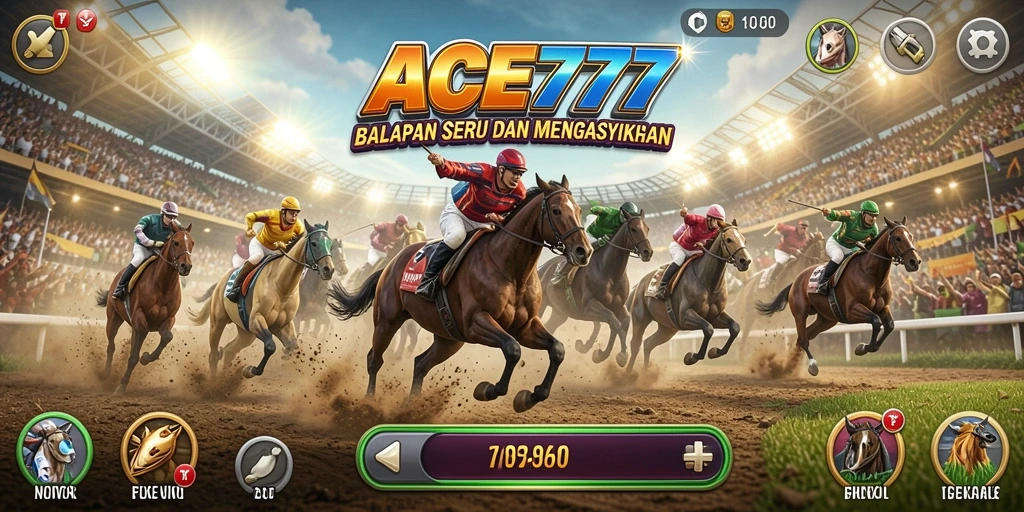 Screenshot menampilkan momen balapan seru dalam ACE777.