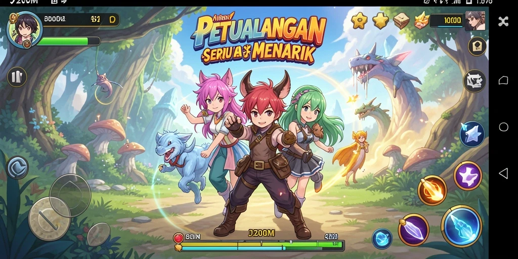 Tampilan gameplay seru dalam dunia Anime yang memukau.