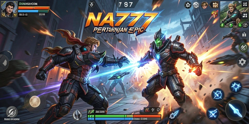 Screenshot utama NA777 menampilkan aksi pertarungan yang mendebarkan.