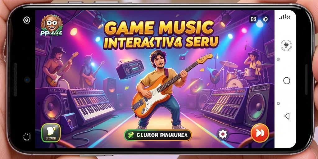 Tampilan gameplay seru PP444 dengan berbagai genre musik.
