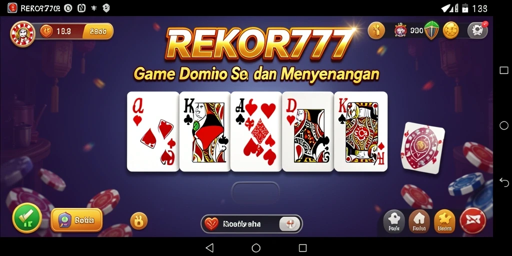 Screenshot gameplay REKOR777 menampilkan aksi seru permainan Domino.