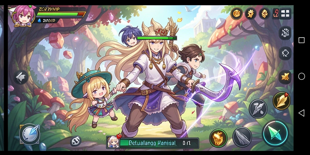 Screenshot gameplay ZK9VIP menampilkan aksi karakter Anime yang seru.